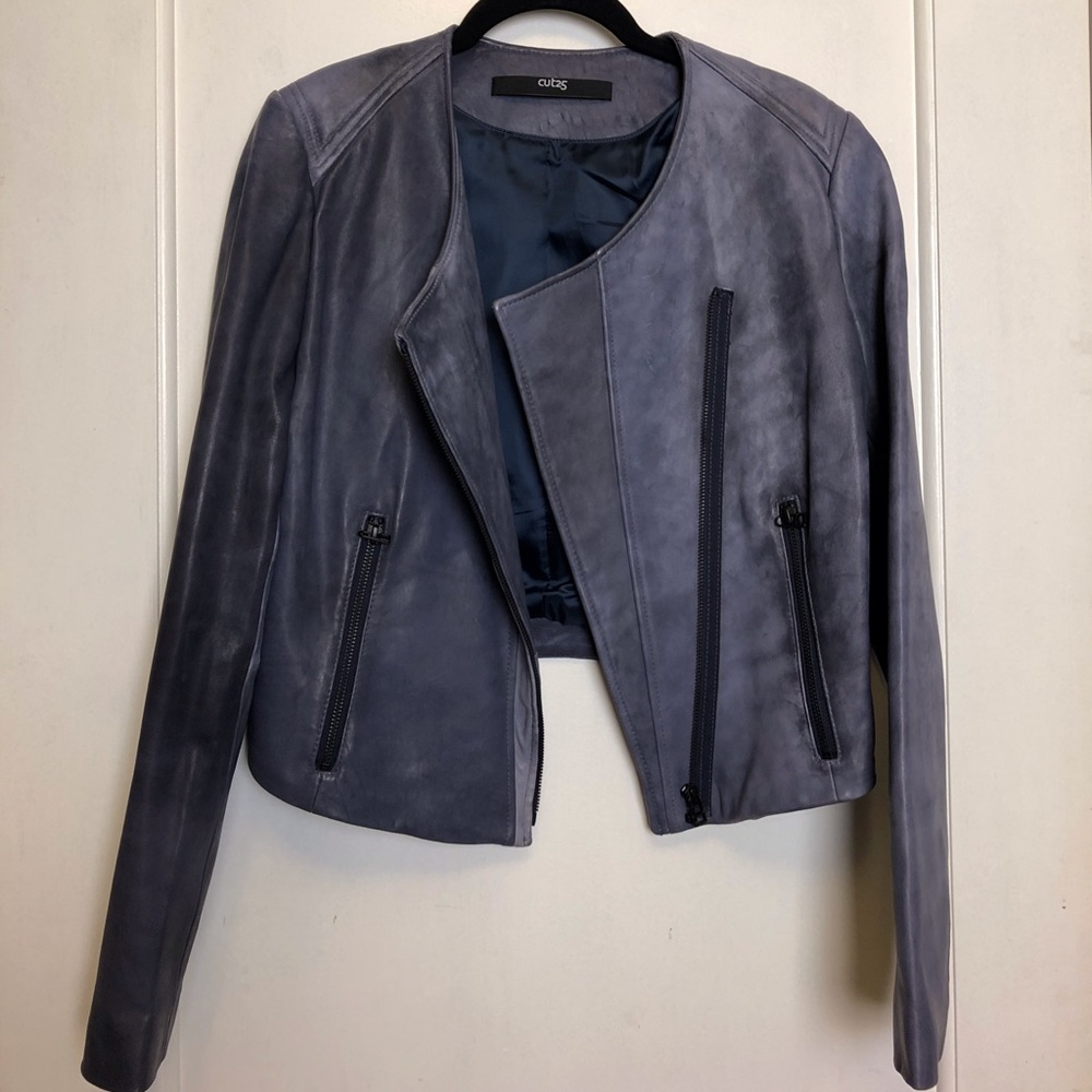 Cut25 Cropped 100% Leather Jacket - Sz 6 - Picture 3 of 6